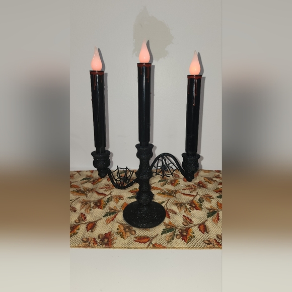 Other - 🎃 110 Elegant Black Candelabra with LED Flames